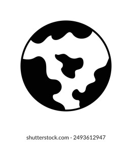 earth icon with white background vector stock illustration