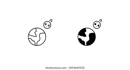 earth icon with white background vector stock illustration