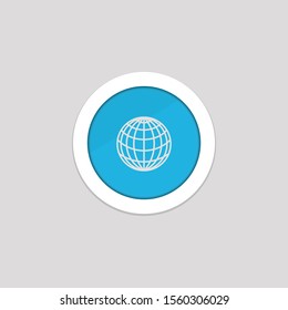 earth icon with a white background. web icon or globe symbol. vector illustration elements