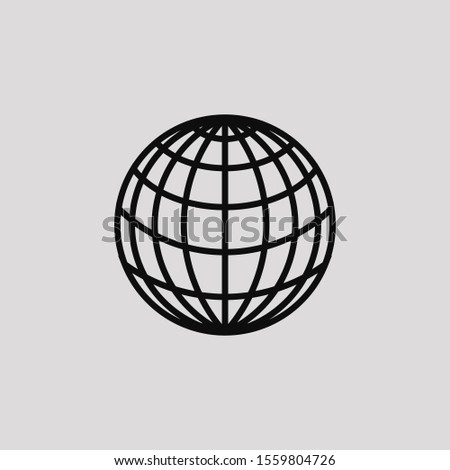 earth icon with a white background. web icon or globe symbol. vector illustration elements