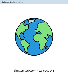 Earth icon, World icon, Globe icon, planet