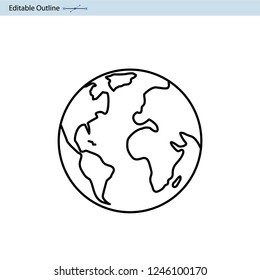 Earth icon, World icon, Globe icon, planet - Shutterstock ID 1246100170