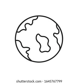 Earth icon. World symbol. Thin line icon on white background for graphics and web design. Vector illustration.