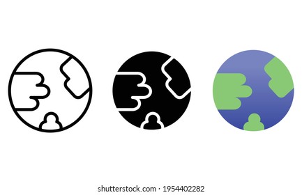 earth icon, world vector, icon set for nature with various icon styles