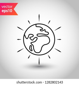 Earth icon. World vector sign. EPS 10 flat symbol
