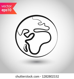 Earth icon. World vector sign. EPS 10 flat symbol