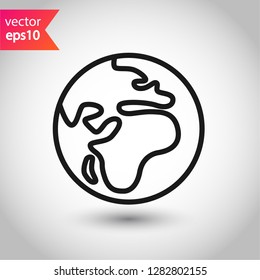 Earth icon. World vector sign. EPS 10 flat symbol