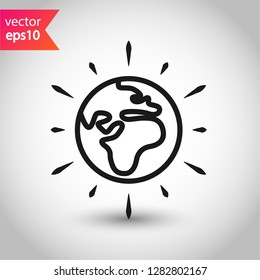 Earth icon. World vector sign. EPS 10 flat symbol