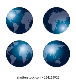 earth icons over white background. vector illustration