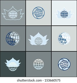 Earth icons set