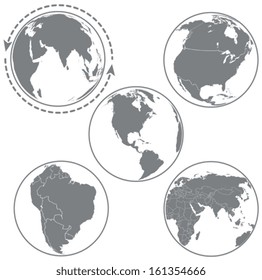 Earth icons set
