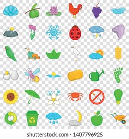 Earth icons set. Cartoon style of 36 earth vector icons for web for any design