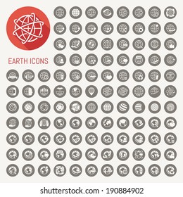 Earth icons set , eps10 vector format