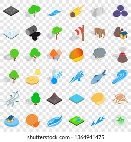 Earth icons set. Isometric style of 36 earth vector icons for web for any design