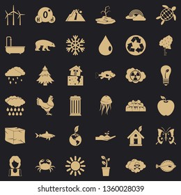 Earth icons set. Simple style of 36 earth vector icons for web for any design