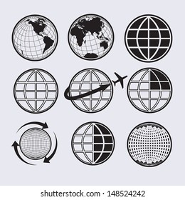 Earth icons set / Vector icons .Elements of this image furnished by NASA