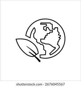 earth icons. simple line vector