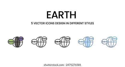 Earth icons vector set stock illustration.