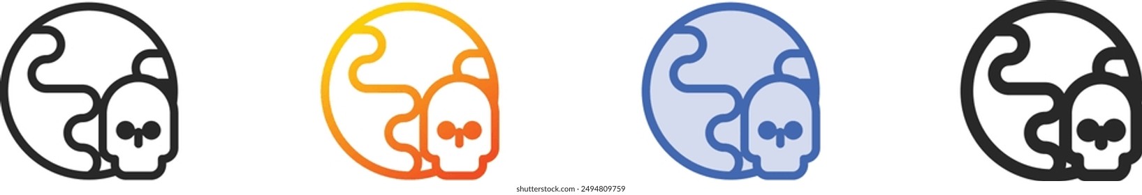 earth icon.Thin Linear, Gradient, Blue Stroke and bold Style Design Isolated On White Background