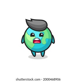 earth illustration with apologizing expression, saying I am sorry , cute style design for t shirt, sticker, logo element
