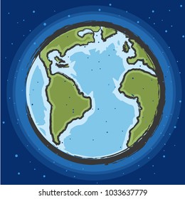 earth illustration in blue space