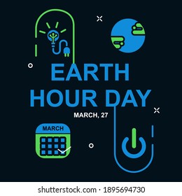 Earth illustration design. Easy to edit with vector file. Can use for your creative content. Especially about earth hour day campaign in this march.