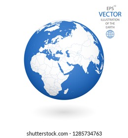 Earth illustration. Each country in the world can be used independently of the rest of the content. Each country has its own autonomous border and territory. Objects are isolated.