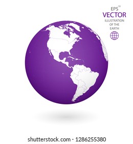 Earth illustration. Each country in the world can be used independently of the rest of the content. Each country has its own autonomous border and territory. Objects are isolated.