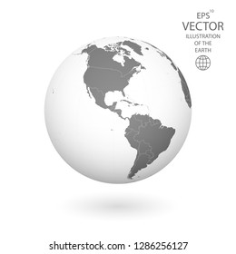 Earth illustration. Each country in the world can be used independently of the rest of the content. Each country has its own autonomous border and territory. Objects are isolated.