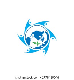 earth illustration planet symbol logo vector