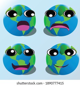 Earth Illustration Showing Some Emotions Stock Vector (Royalty Free ...