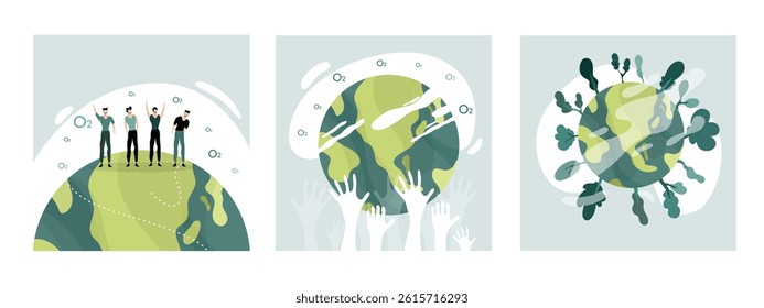 earth illustration vector design for ozone and earth day event