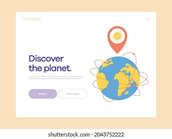 Earth. Illustration for web design or mobile application.