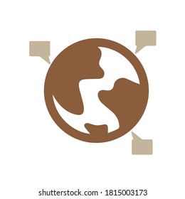 Diseño de vectores de iconos de la bandeja de entrada de la Tierra