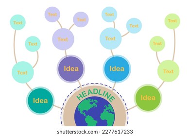 Earth Infographic Mind Map Vector