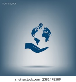 Earth insurance web icon. vector design