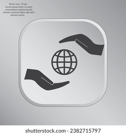 Icono de la web de seguros de la Tierra. diseño vectorial