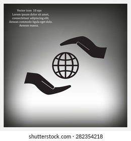Earth insurance web icon. vector design