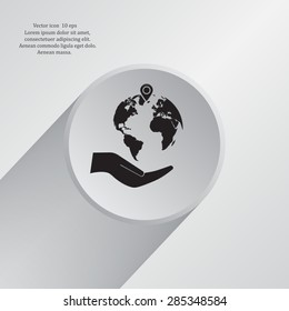 Earth insurance web icon. vector design