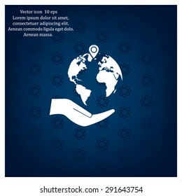 Earth insurance web icon. vector design