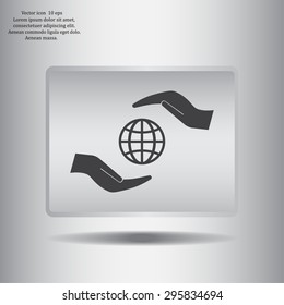 Earth insurance web icon. vector design