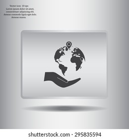 Earth insurance web icon. vector design
