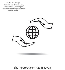 Earth insurance web icon. vector design