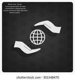 Earth insurance web icon. vector design