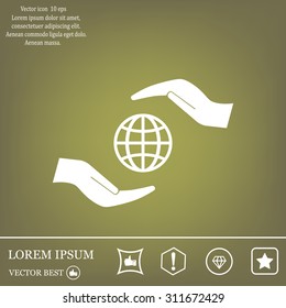Earth insurance web icon. vector design
