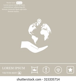 Earth insurance web icon. vector design