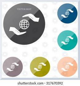 Earth insurance web icon. vector design