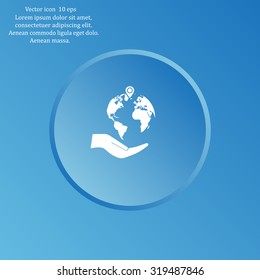 Earth insurance web icon. vector design
