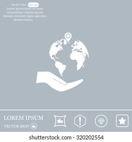 Earth insurance web icon. vector design