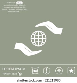 Earth insurance web icon. vector design